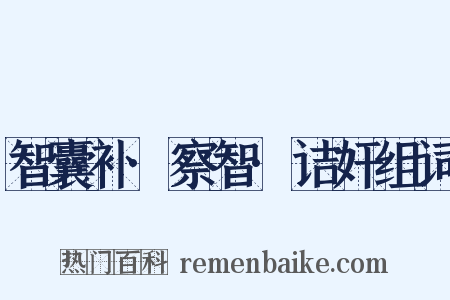 智囊补·察智·诘奸组词是什么意思的图片